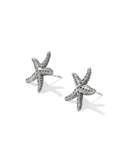 Parker Starfish Vintage Silver Metal Stud Earrings