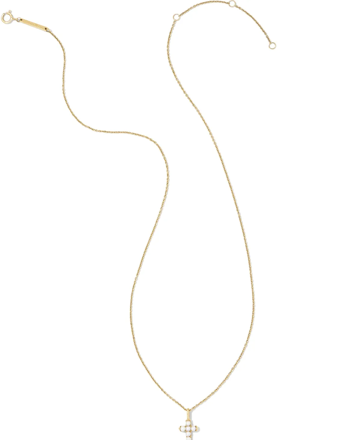 Pearl 14k Yellow Gold Cross Pendant Necklace in Freshwater Cultured Pearl