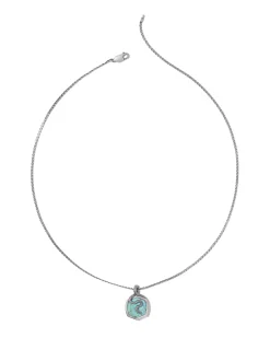Phoenix Oxidized Sterling Silver Stone Charm Necklace