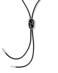 Phoenix Oxidized Sterling Silver Stone Bolo Necklace
