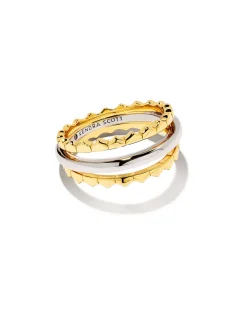 Quinn Triple Band Ring in Mixed Metal