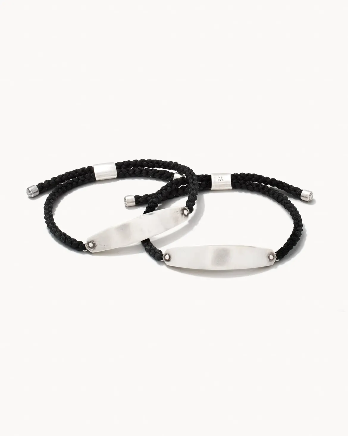 Robert Oxidized Sterling Silver Corded Bracelet in Black