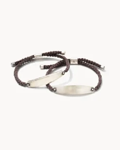 Robert Oxidized Sterling Silver Corded Bracelet in Dark Taupe