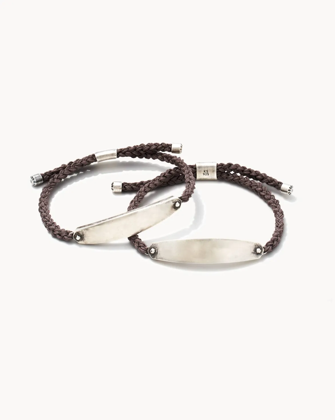 Robert Oxidized Sterling Silver Corded Bracelet in Dark Taupe