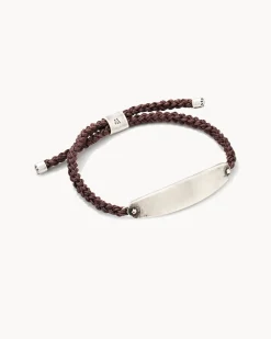 Robert Oxidized Sterling Silver Corded Bracelet in Dark Taupe