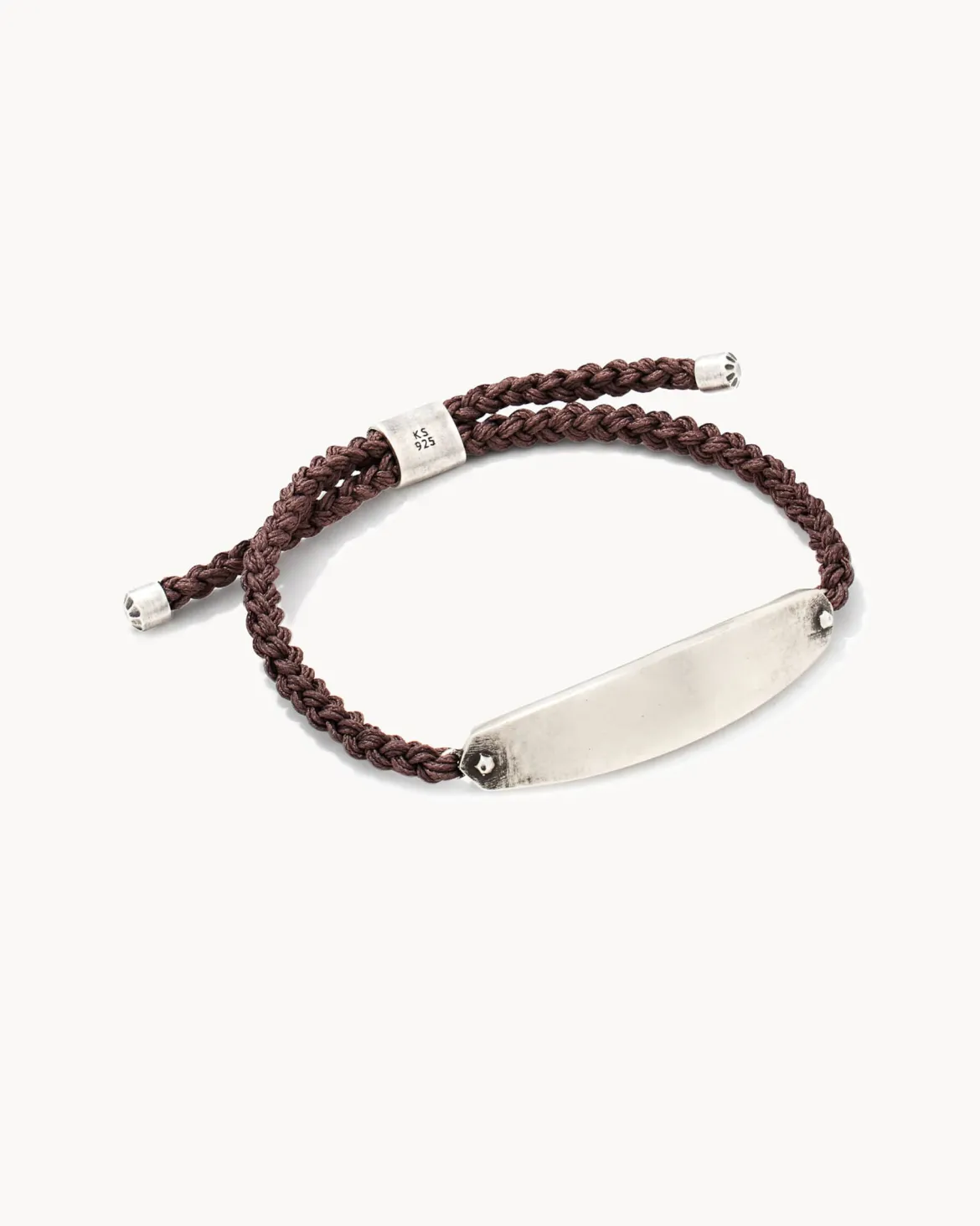 Robert Oxidized Sterling Silver Corded Bracelet in Dark Taupe
