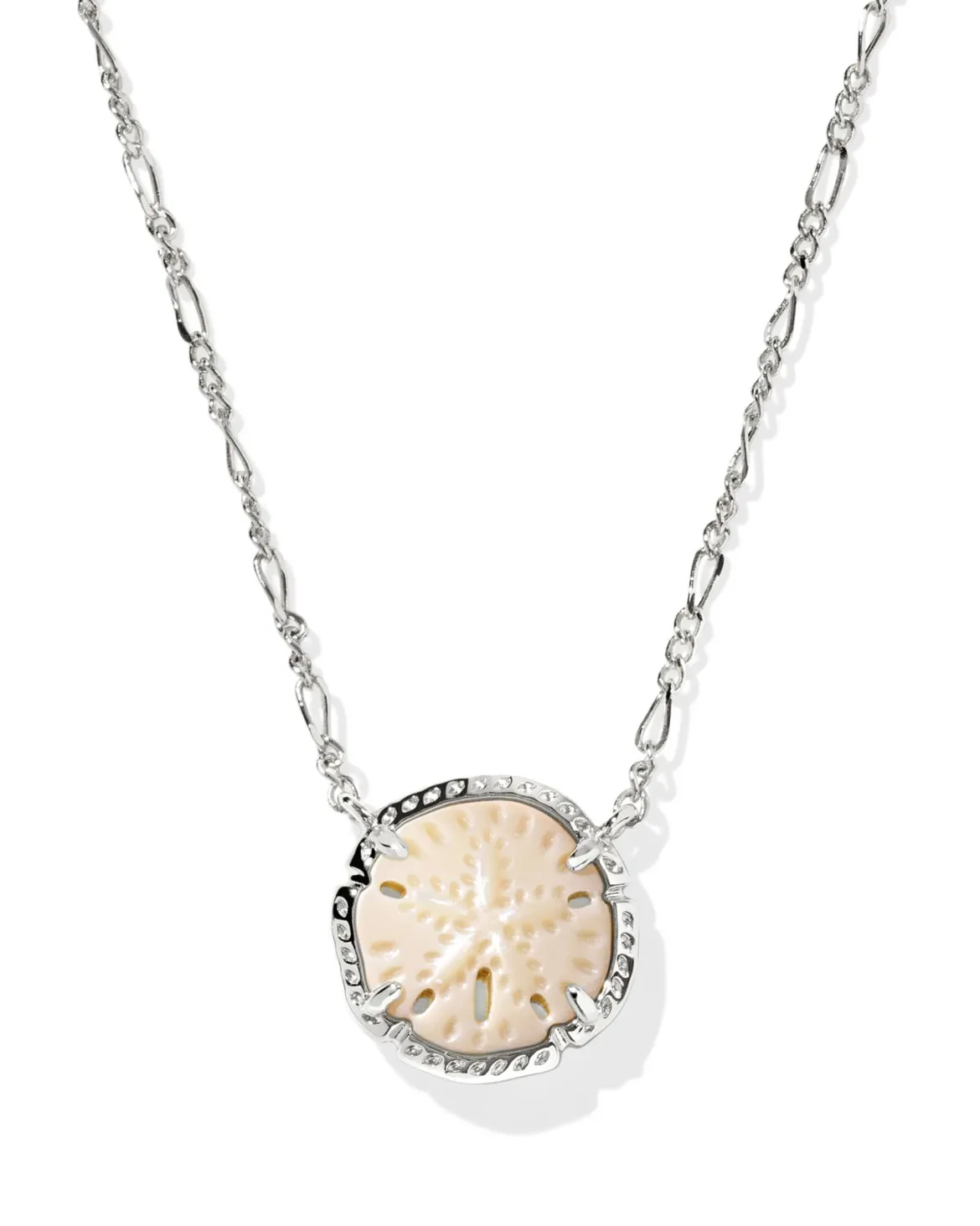 Sand Dollar Silver Short Pendant Necklace
