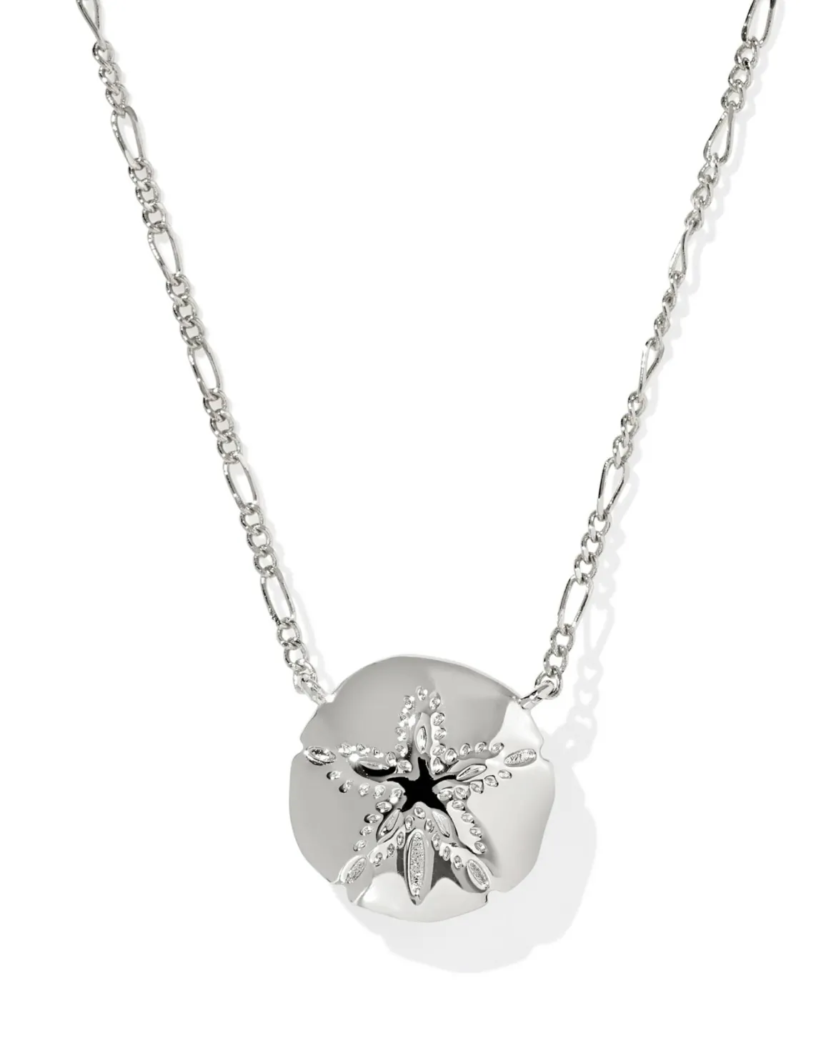 Sand Dollar Silver Short Pendant Necklace