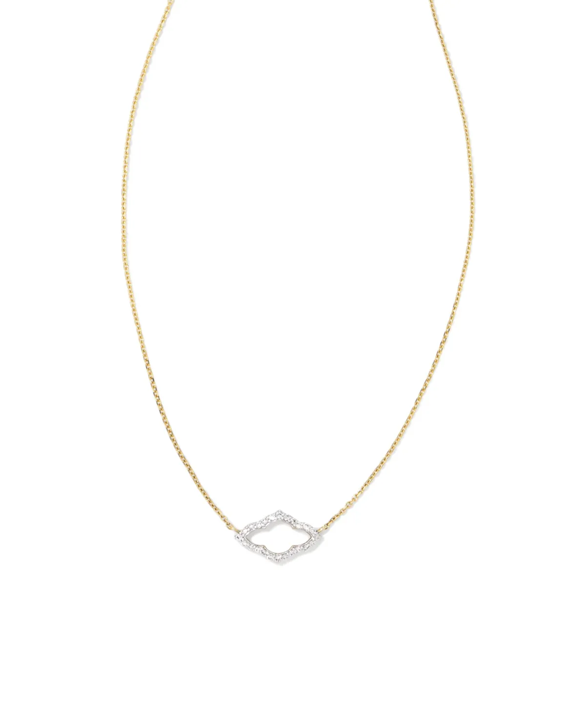 Small Abbie 14k Yellow Gold Pendant Necklace in White Diamond