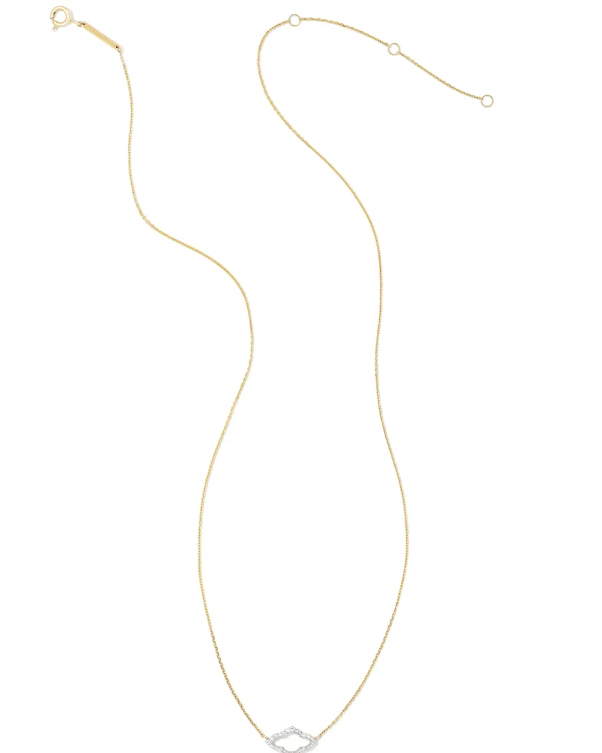 Small Abbie 14k Yellow Gold Pendant Necklace in White Diamond