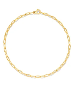 Small Paperclip Chain Anklet in 18k Gold Vermeil