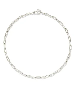 Small Paperclip Chain Anklet in Sterling Silver