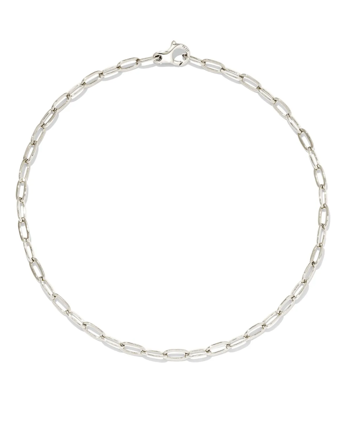 Small Paperclip Chain Anklet in Sterling Silver