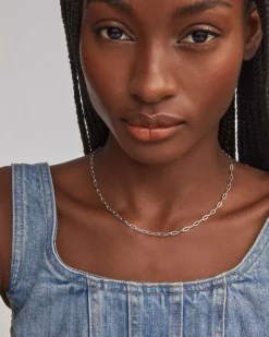 Small Paperclip Chain Necklace in Sterling Silver