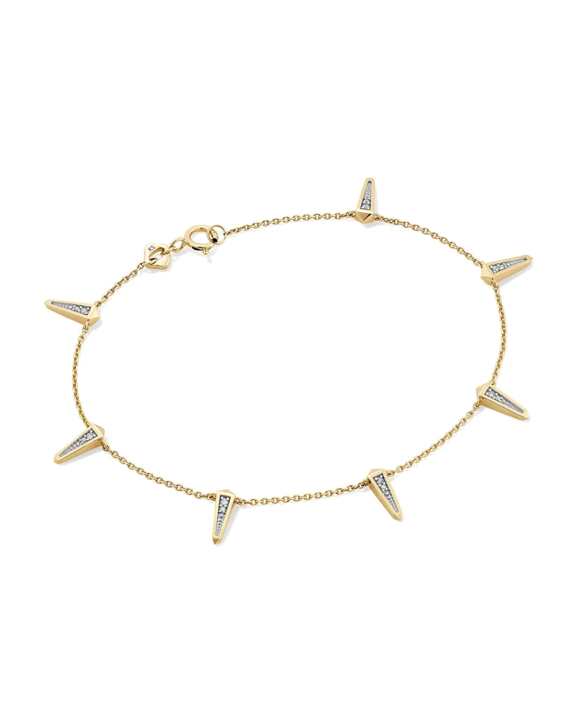 Small Spike 14k Yellow Gold Bracelet