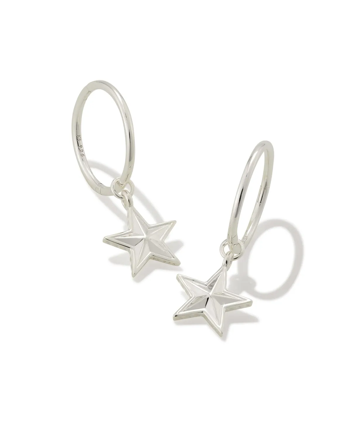 Small Star Huggie Earrings in Sterling Silver