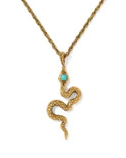 Snake Vintage Gold Large Long Pendant Necklace