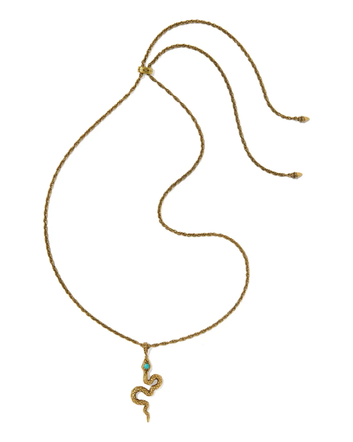 Snake Vintage Gold Large Long Pendant Necklace