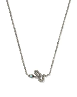 Snake Vintage Silver Short Pendant Necklace