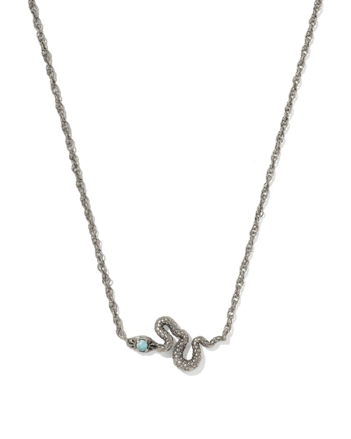 Snake Vintage Silver Short Pendant Necklace