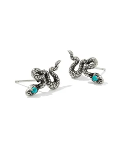 Snake Vintage Silver Stud Earrings
