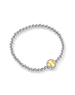 Softball Silver Stretch Bracelet