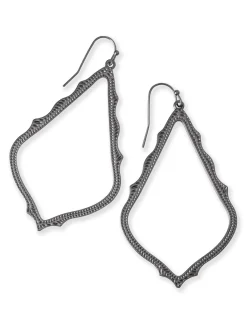 Sophee Drop Earrings in Gunmetal