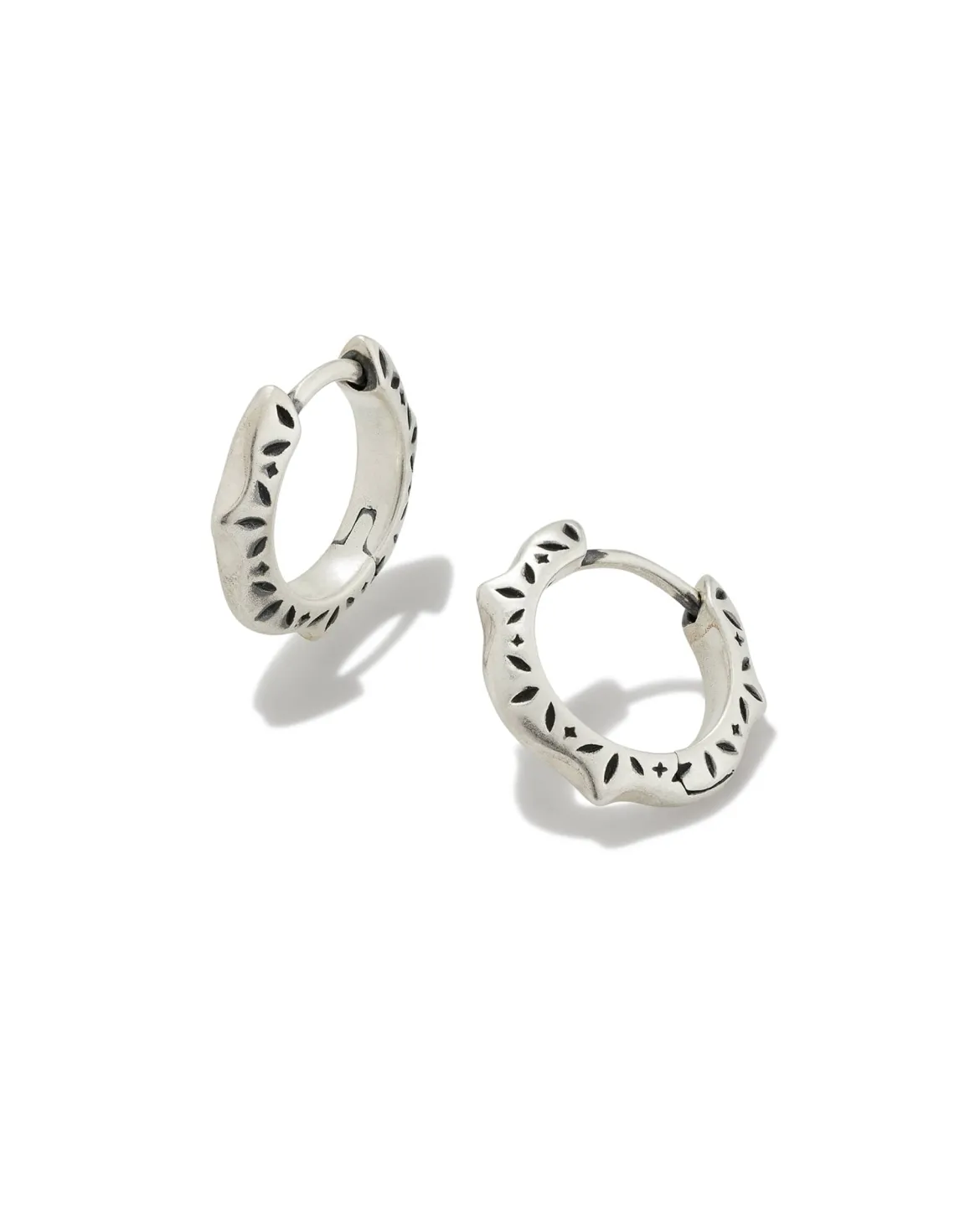 Sophee Huggie Earrings in Oxidized Sterling Silver