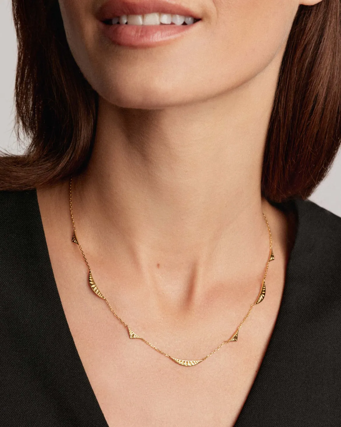 Sophee Strand Necklace in 18k Yellow Gold Vermeil
