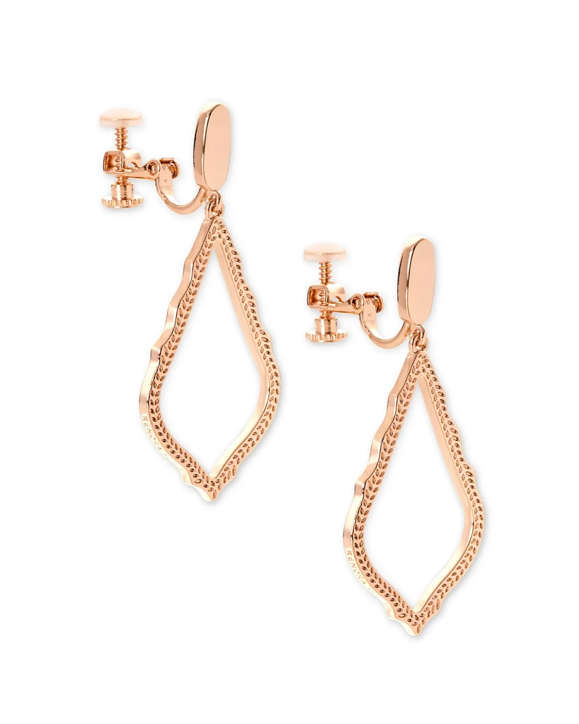 Sophia Clip-On Drop Earrings in Rose Gold