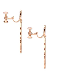 Sophia Clip-On Drop Earrings in Rose Gold