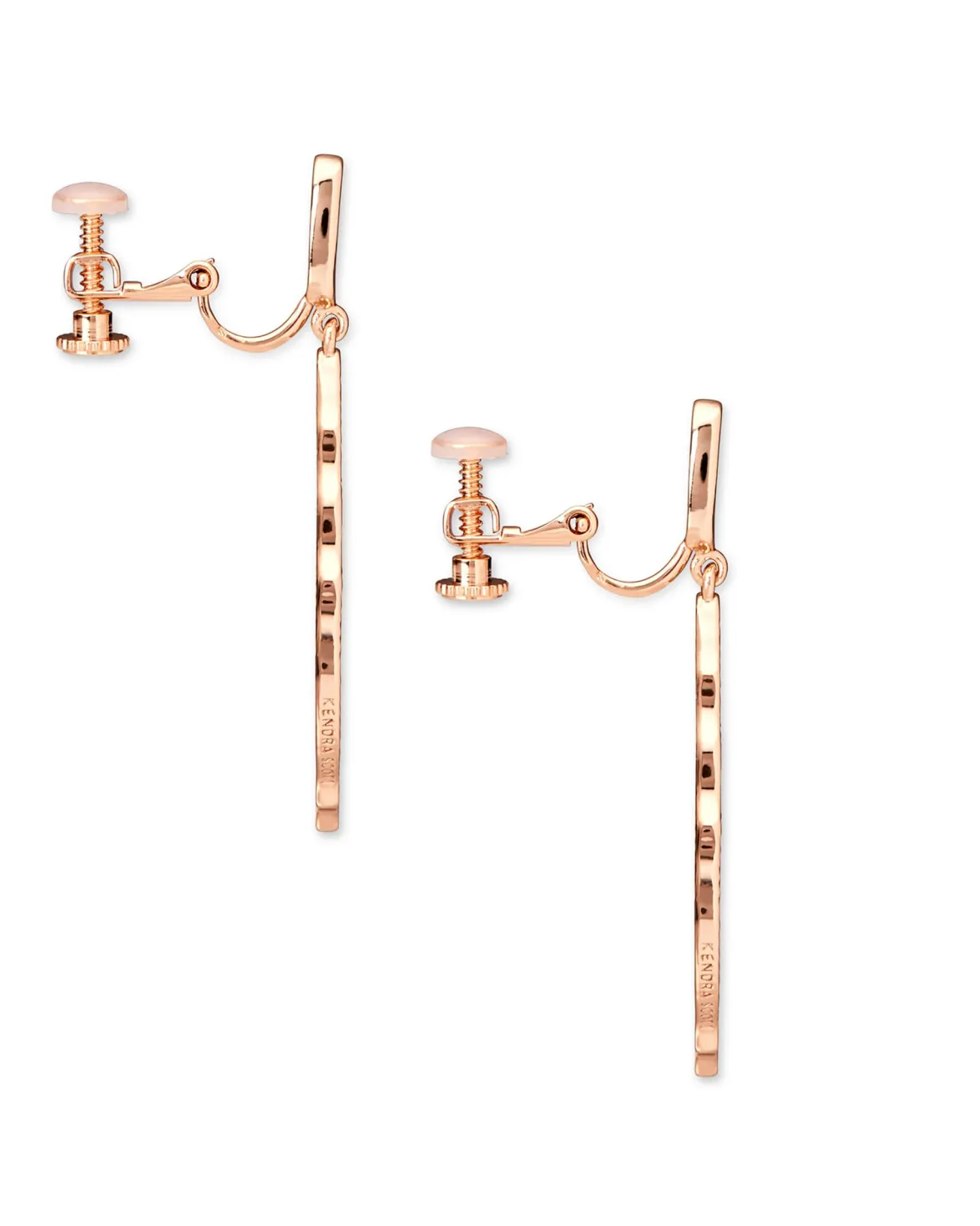Sophia Clip-On Drop Earrings in Rose Gold