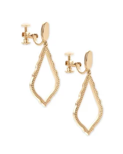 Sophia Clip-On Drop Earrings in Gold