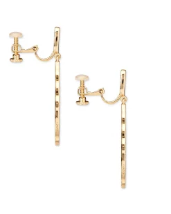 Sophia Clip-On Drop Earrings in Gold