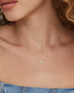 Star of David Pendant Necklace in Sterling Silver