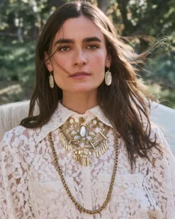 Sydney Statement Necklace in Vintage Gold