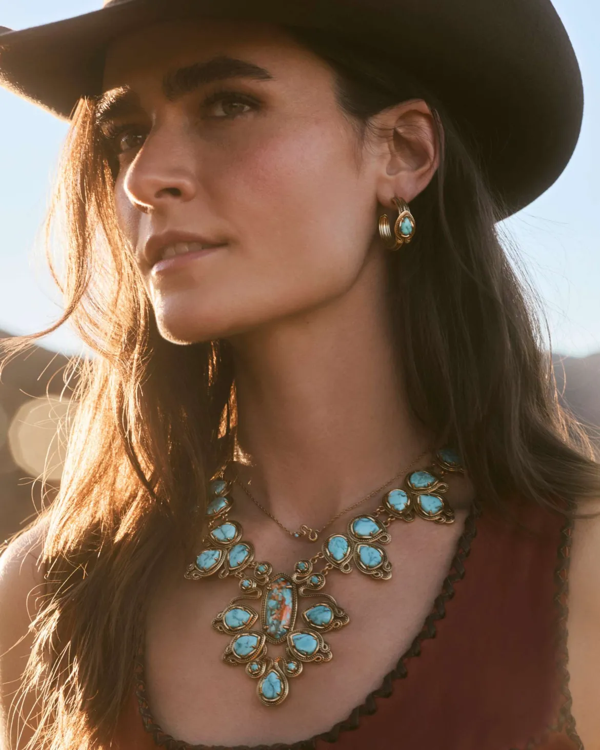 Tedi Vintage Gold Statement Necklace