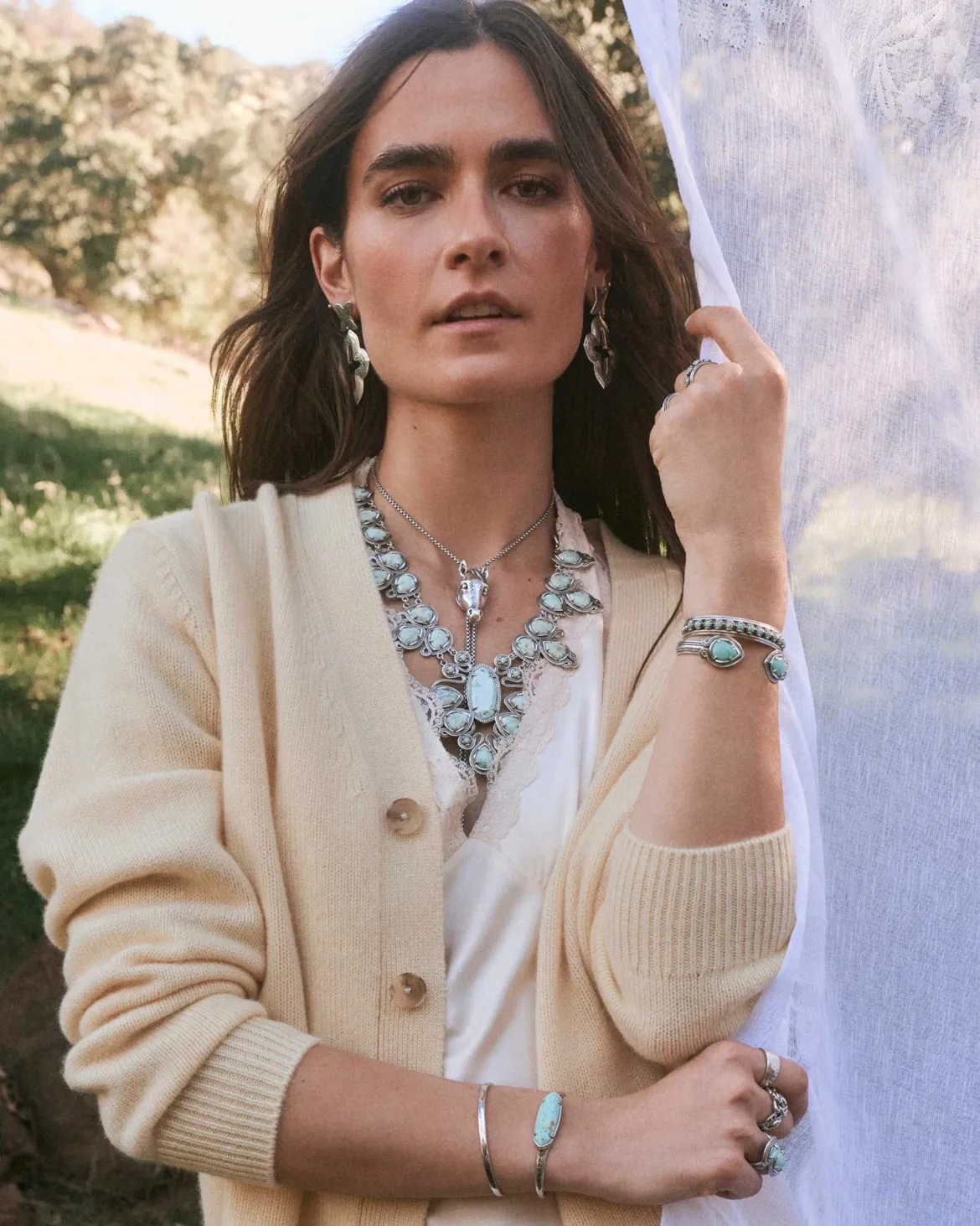 Tedi Vintage Silver Statement Necklace