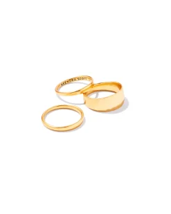 Terra Ring Set of 3 in Vintage Gold