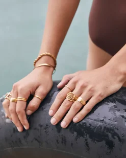 Terra Ring Set of 3 in Vintage Gold