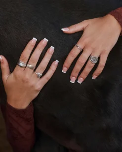 Terra Ring Set of 3 in Vintage Silver