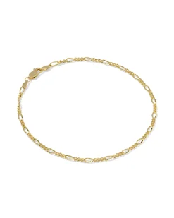 Thin Figaro 18k Gold Vermeil Chain Bracelet