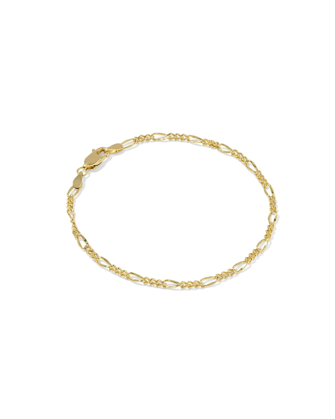 Thin Figaro 18k Gold Vermeil Chain Bracelet