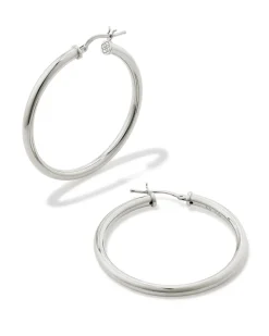 Tube Large 40mm Hoop Earrings in Sterling Silver