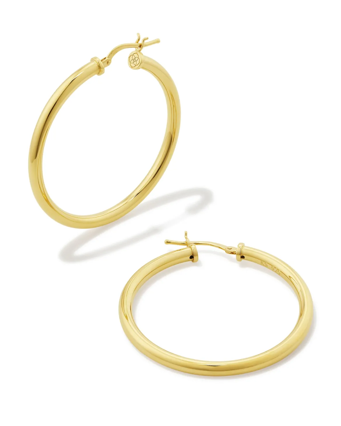 Tube Large 40mm Hoop Earrings in 18k Gold Vermeil