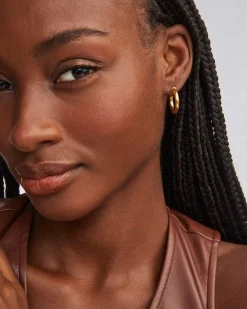 Tube Small 20mm Hoop Earrings in 18k Gold Vermeil