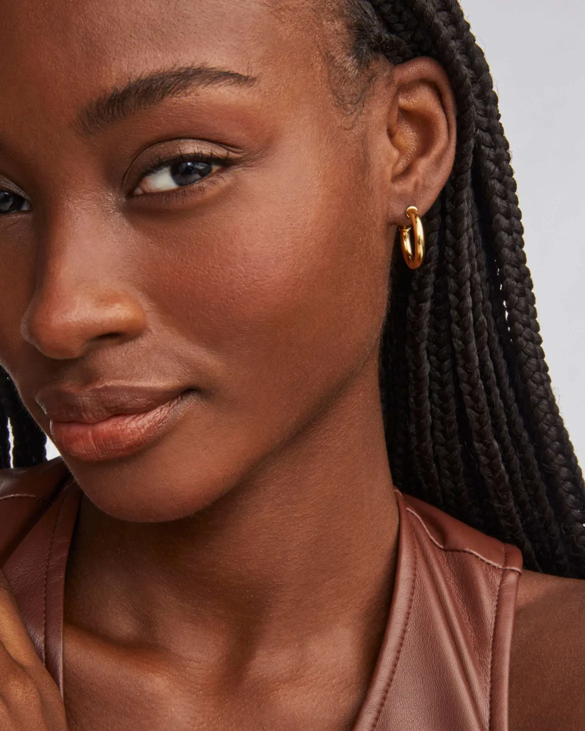 Tube Small 20mm Hoop Earrings in 18k Gold Vermeil