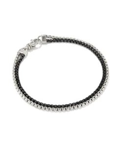 Wells Chain Bracelet in Sterling Silver and Black Hematite