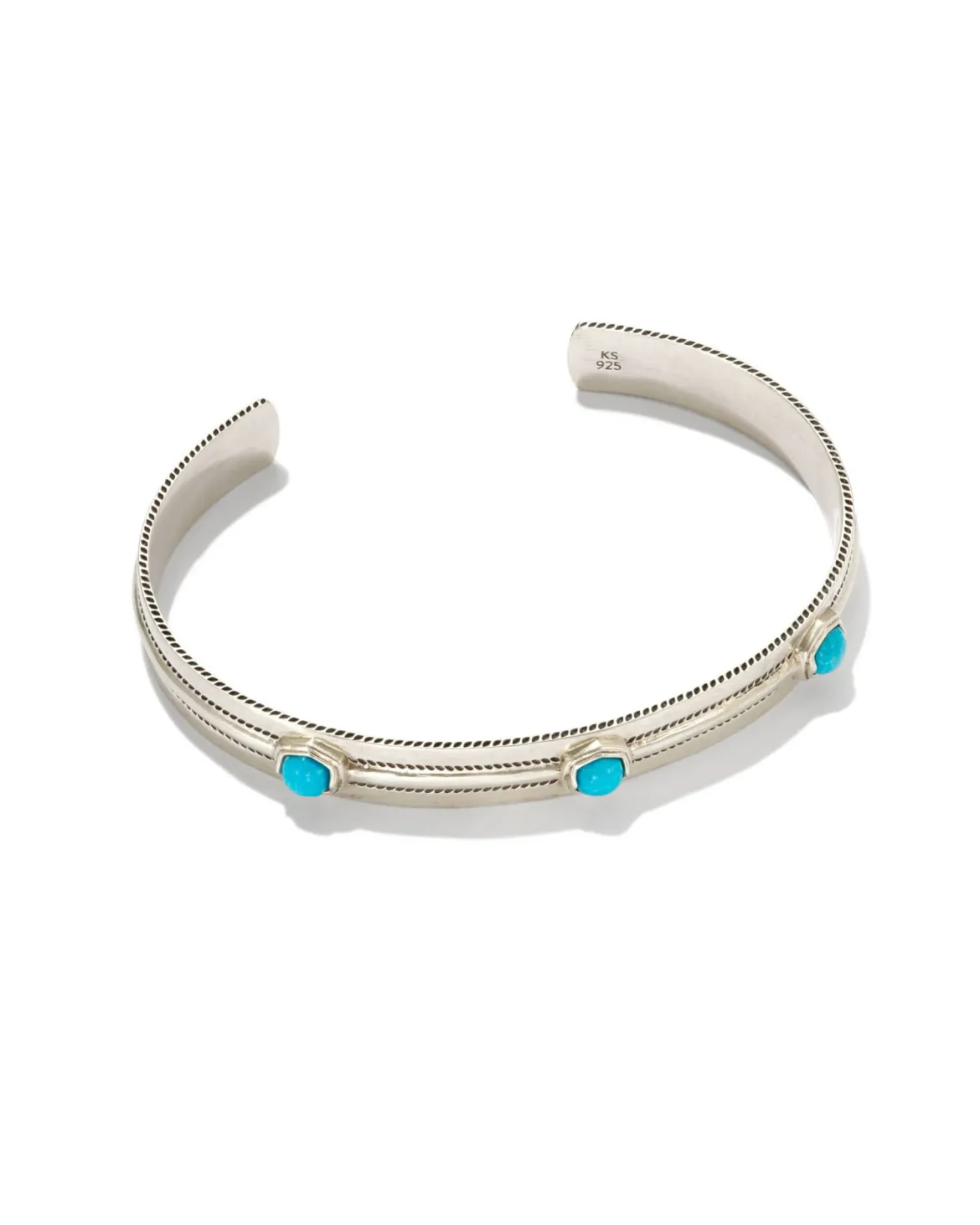 Weston Oxidized Sterling Silver Cuff Bracelet in Turquoise