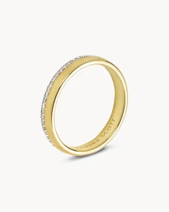 Whitney 14k Yellow Gold Band Ring in White Diamond